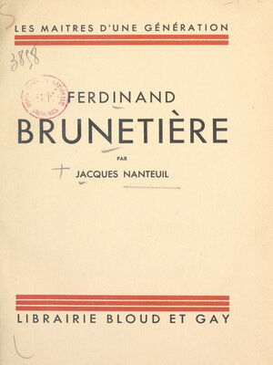 cover image of Ferdinand Brunetière
